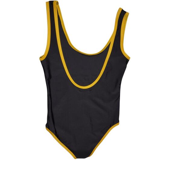 Pittsburgh Steelers NFL Team Apparel Swimsuit Bodysuit Women’s Size M Black Gold - Picture 7 of 8